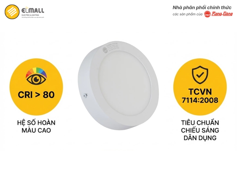 đèn ốp trần 12w có cri >=80