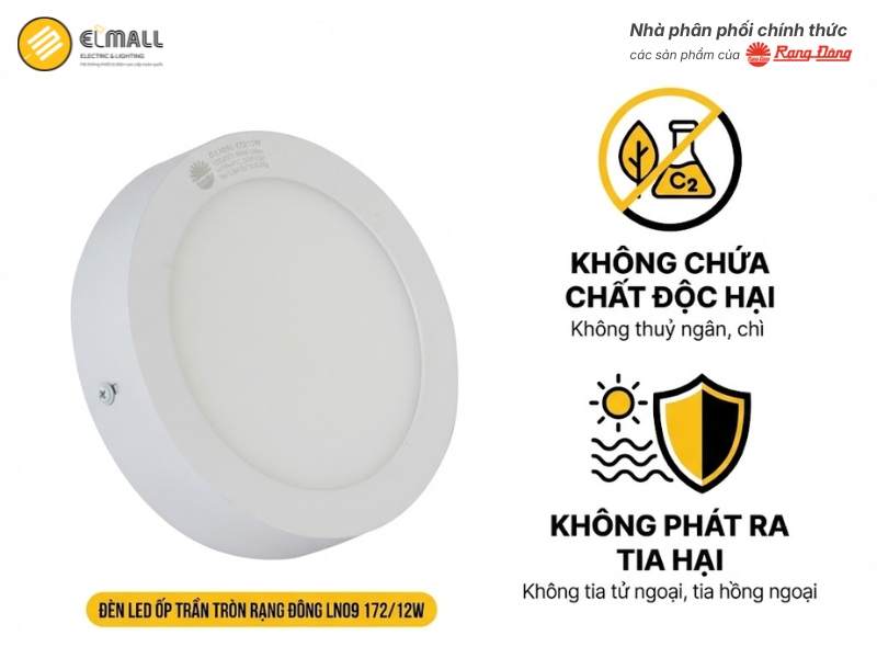 đèn ốp trần 12w thân thiện môi trường