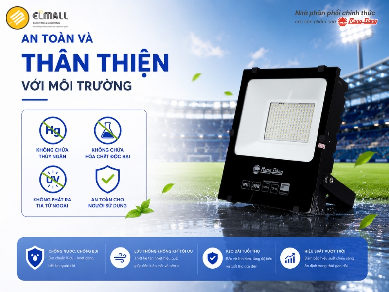 Đèn pha LED 150W CP06 an toàn khi sử dụng