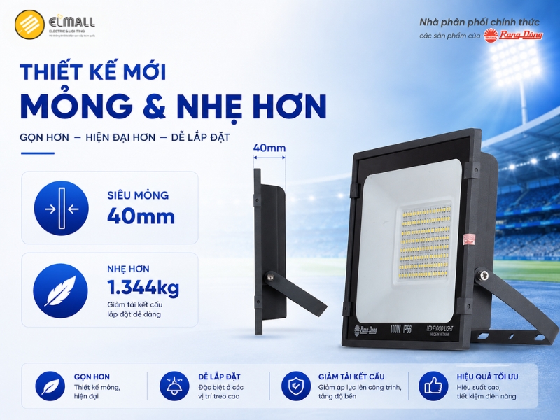 đèn pha CP10 100W mỏng nhẹ