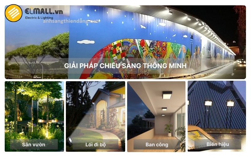 Đèn Pha LED CP06 30W ứng dụng chiếu sáng sân vườn, cổng nhà, ban công