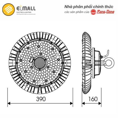 kich thuoc den led high bay hb03 390 200w