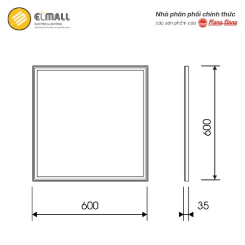 kích thước đèn panel p06 600x600 50w