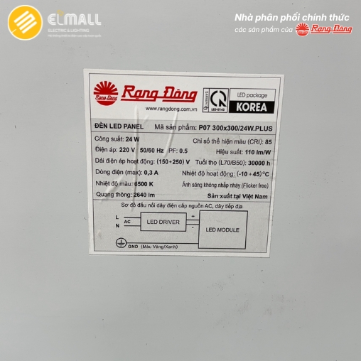 Đèn LED Panel P07 300x300/24W.PLUS Rạng Đông