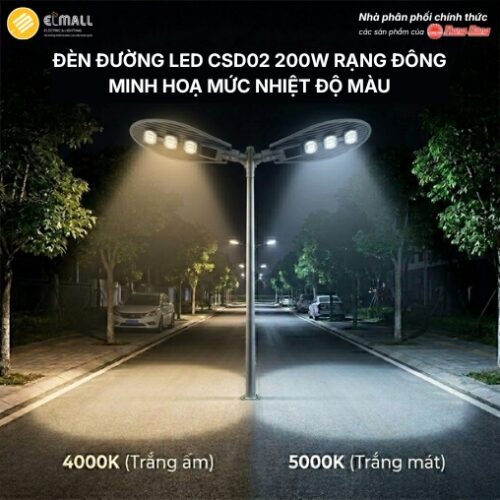 đèn csd02 200w có 2 mức nhiệt độ màu 4000K/5000K