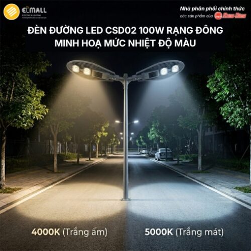nhiệt độ màu đèn đường csd02 120w