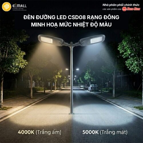 nhiệt độ màu đèn đường csd08 rạng đông
