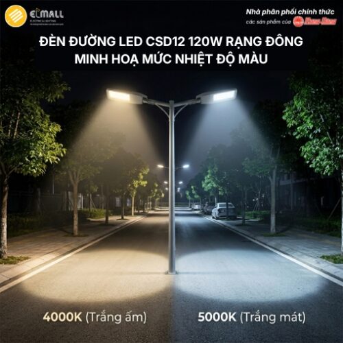 nhiệt độ màu đèn đường led 120w csd12