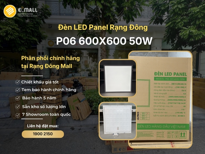 rạng đông mall phân phối đèn led panel 600x600 50w rạng đông