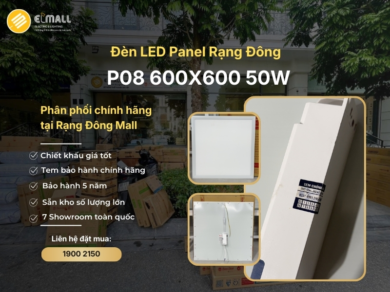 rạng đông mall phân phối đèn led panel p08 600x600 50w