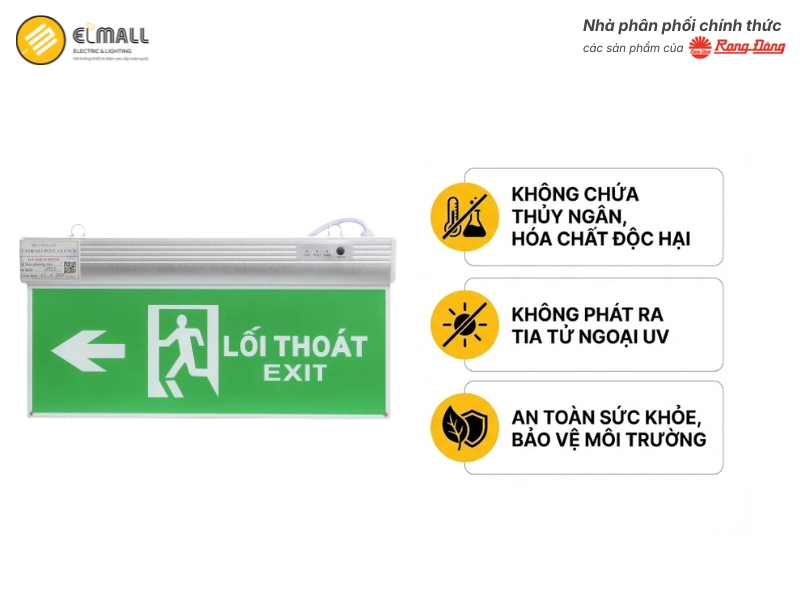 đèn exit 2 mặt rạng đông thân thiện môi trường