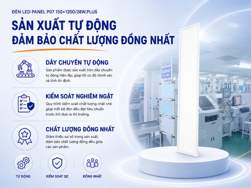 Đèn Panel 150x1200 sản xuất trên dây chuyền tự động
