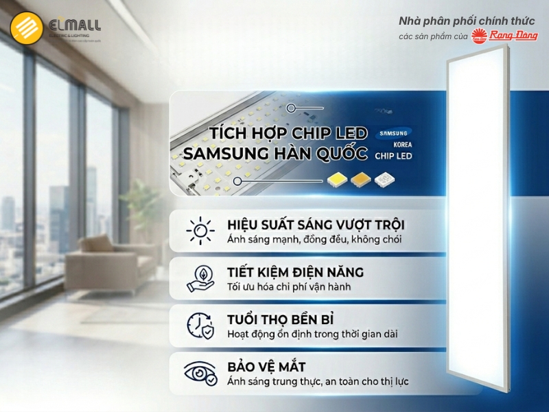 đèn được trang bị chip led samsung chất lượng cao