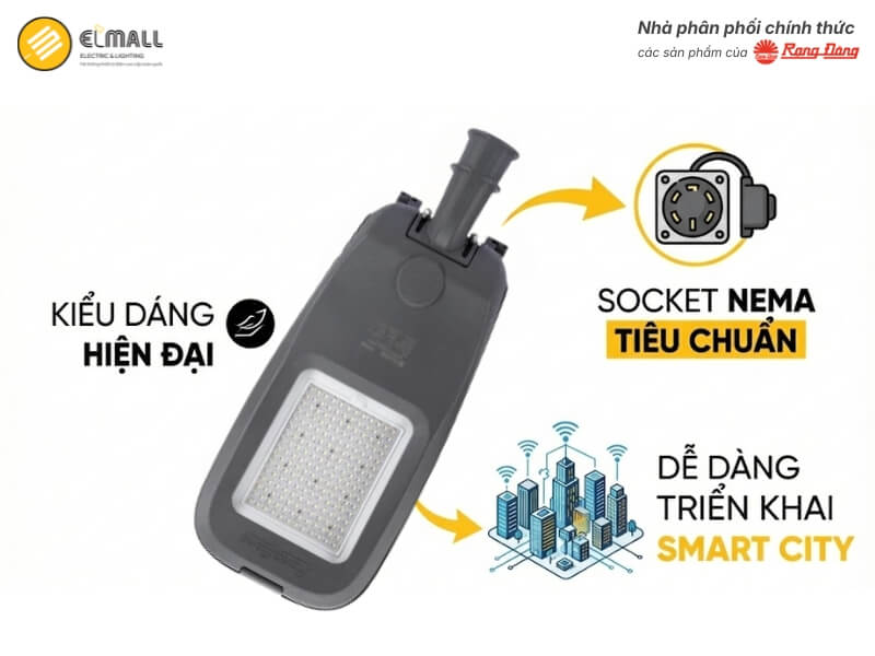 Thiết kế đèn đường LED CSD08 Smart City Socket Nema tích hợp