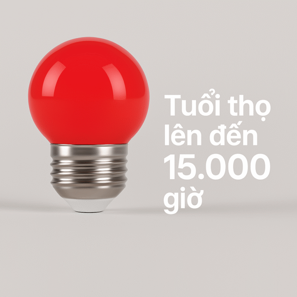 Tuổi thọ của đèn LED bulb tròn Rạng Đông /1W màu đỏ