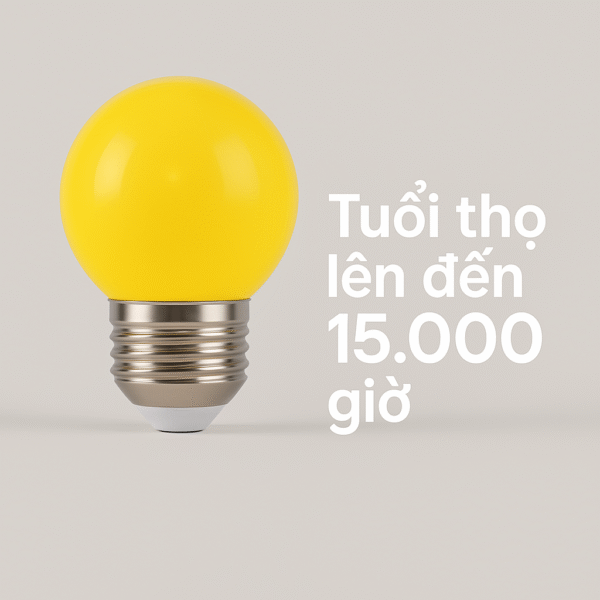 Tuổi thọ của đèn LED bulb tròn Rạng Đông A45Y/1W màu vàng