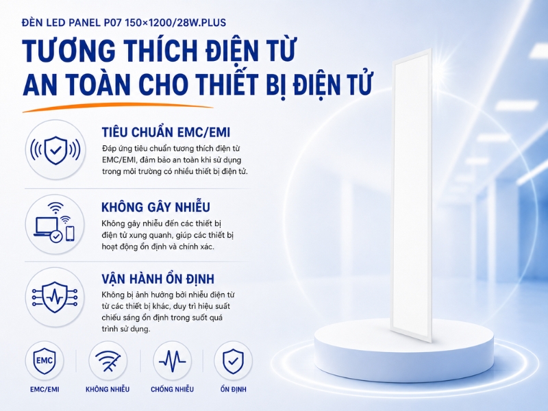 Đèn Panel 150x1200 tương thích điện từ EMC EMI
