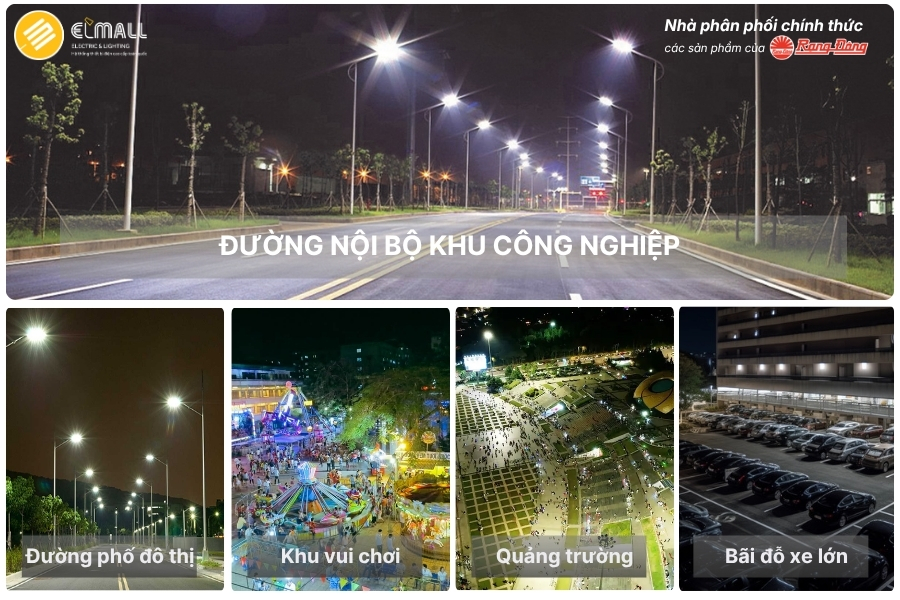 ứng dụng đèn đường csd08 100w