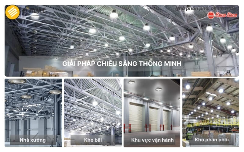 Đèn LED Nhà Xưởng Highbay HB03 390/200W Rạng Đông phù hợp cho 4 nhóm không gian chính