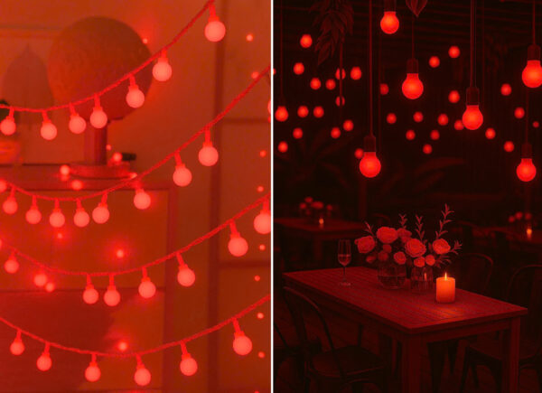 Ứng dụng của đèn LED bulb tròn Rạng Đông A45R/1W màu đỏ