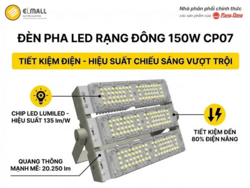 Đèn LED chiếu pha CP07 150W đạt quang thông 20.250 lm mạnh mẽ
