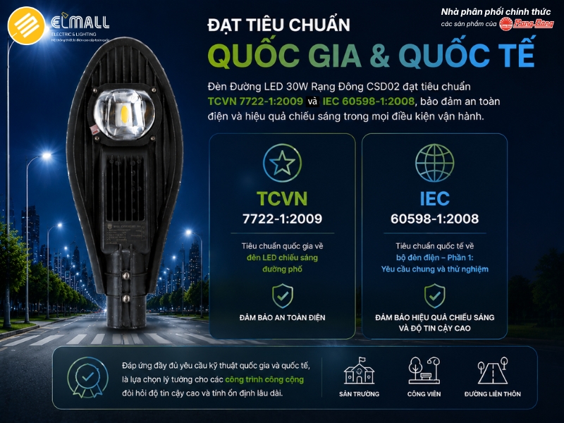 csd02 30w đạt tiêu chuẩn đèn điện tcvn và iec