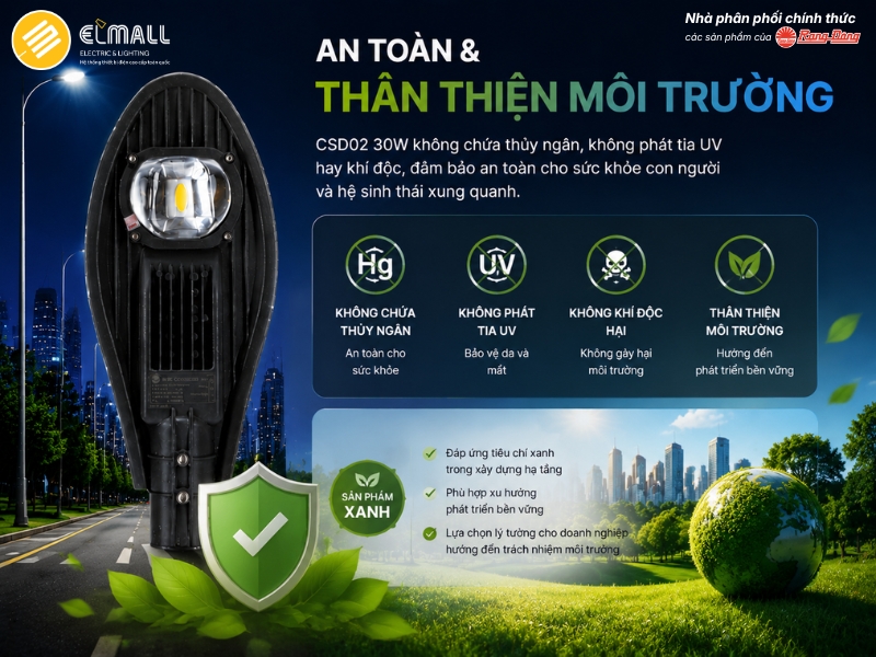 đèn đường 30w rạng đông thân thiện môi trường