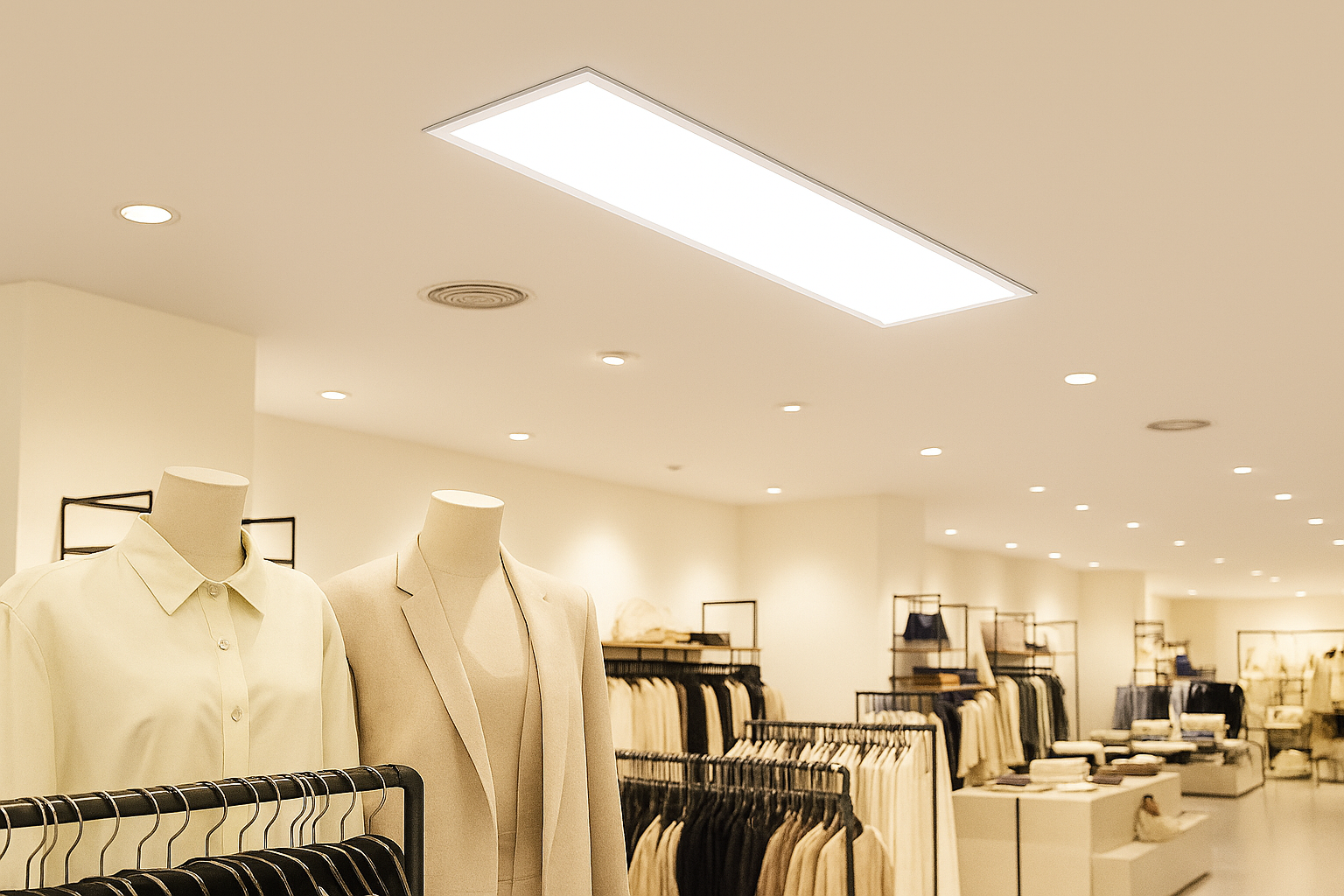 Đèn LED Panel Smart Wifi Rạng Đông D P02 30x120/40W.WF 10 Đèn LED Panel Smart Wifi Rạng Đông D P02 30x120/40W.WF trong các showroom, cửa hàng
