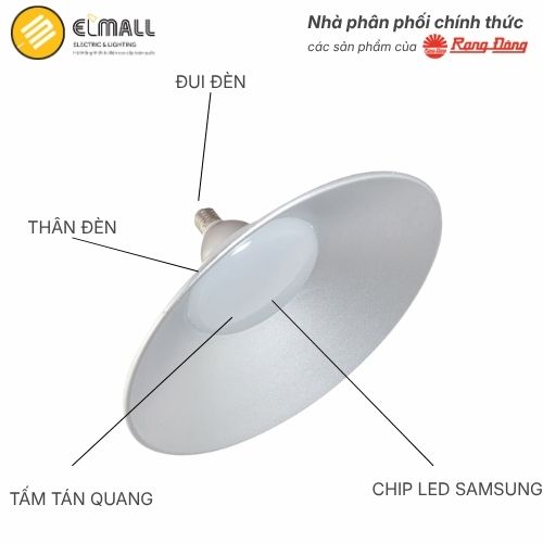 cấu tạo bóng đèn led rạng đông d lb01 50w