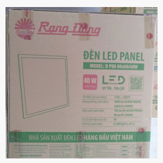 đèn panel 60x60 40w rạng đông