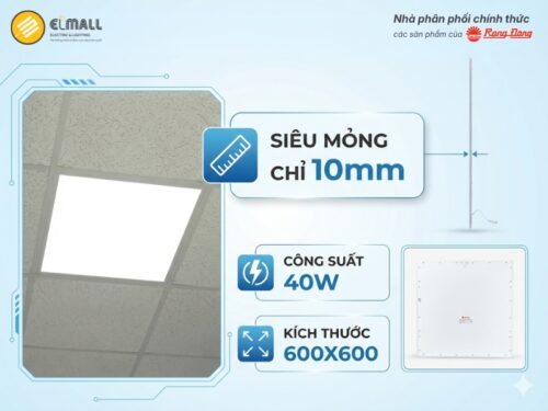 Đèn LED panel P08 600x600 40W siêu mỏng