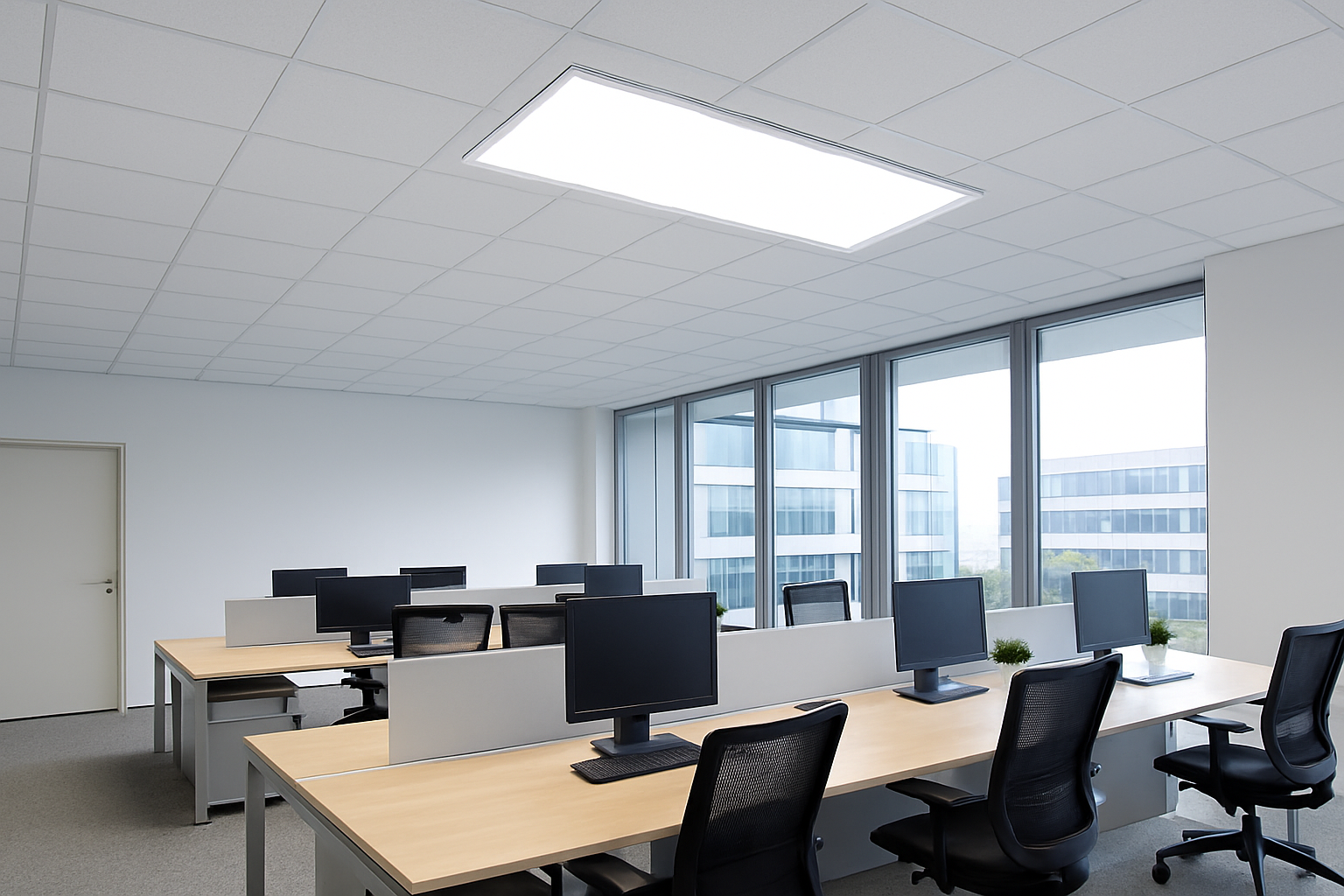 Đèn LED Panel Smart Wifi Rạng Đông D P02 30x120/40W.WF 8 Đèn LED Panel Smart Wifi Rạng Đông D P02 30x120/40W.WF được lắp đặt trong phòng làm việc