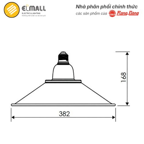 kích thước đèn led lowbay 50w rạng đông