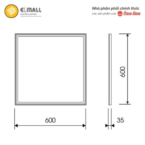 kích thước đèn led panel p06 600x600 40w