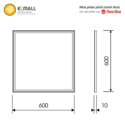 kích thước đèn panel p08 600x600 40w