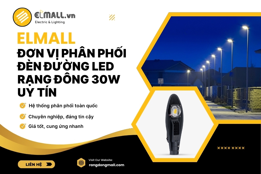 elmall là đơn vị phân phối đèn led rạng đông 30w