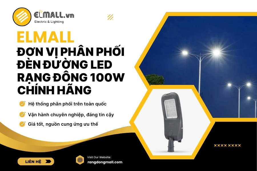 Elmall phân phối chính hãng đèn đường led 100w Rạng Đông 
