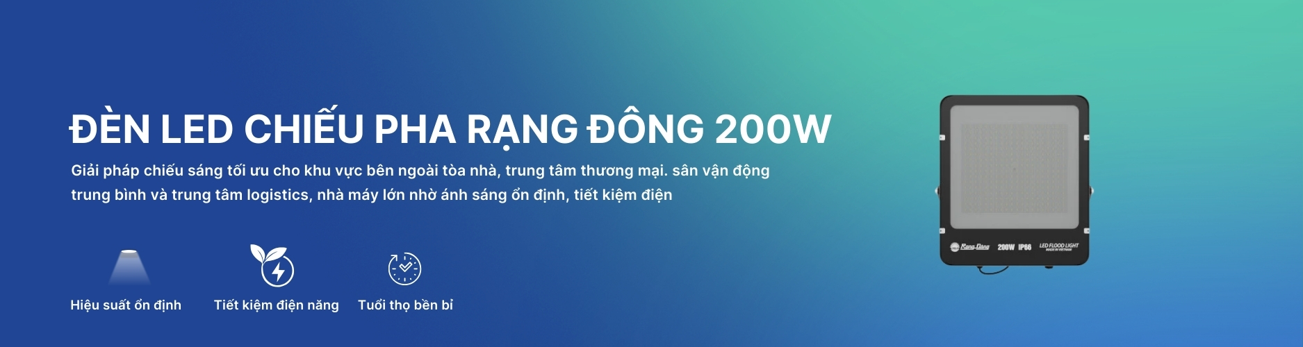 Đèn Pha Led 200W Rạng Đông Banner