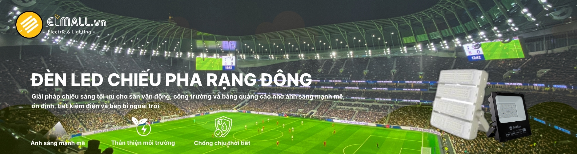 Đèn Pha LED Rạng Đông Banner