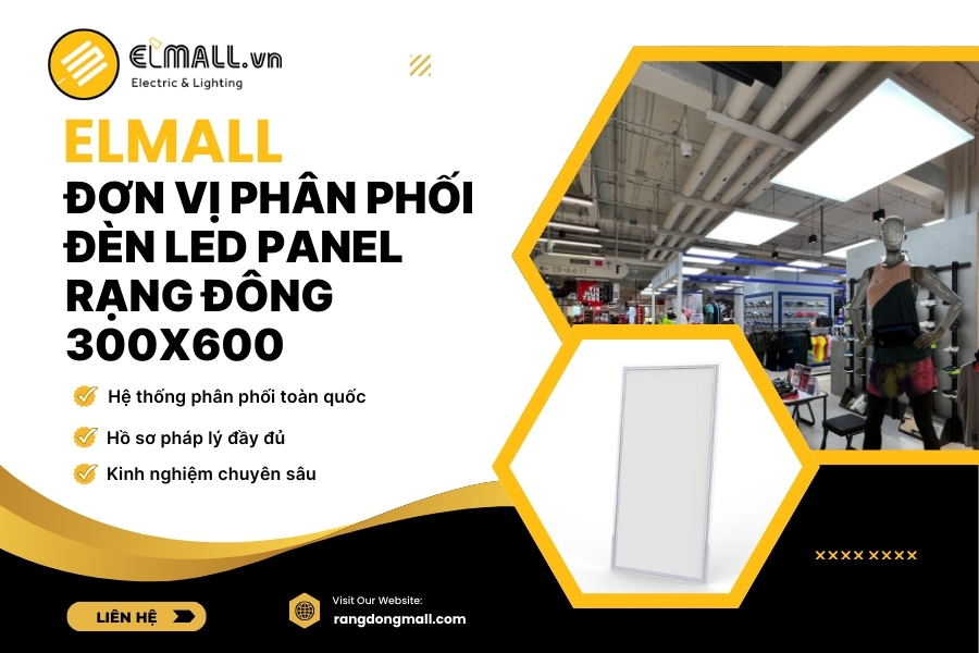 elmall phân phối đèn led panel 300x600 chính hãng