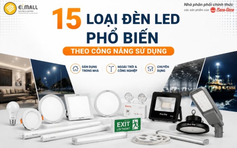 Phân loại 15 loại đèn LED phổ biến theo công năng sử dụng