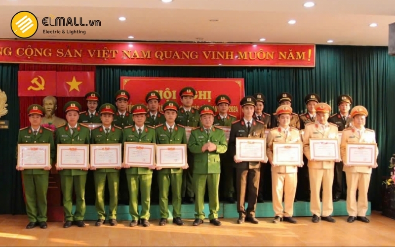 Hệ thống đèn led do Elmall cung cấp cho trụ sở Công an tỉnh Bắc Giang