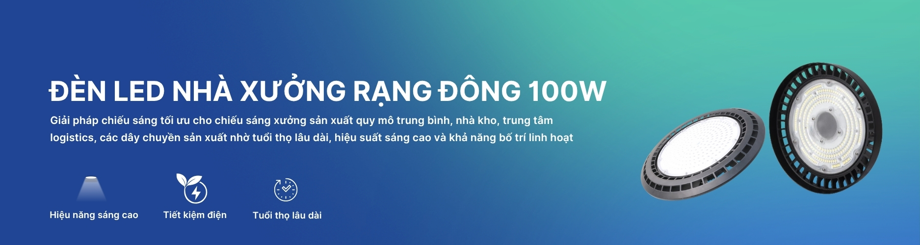 Đèn LED nhà xưởng 100W Rạng Đông Banner