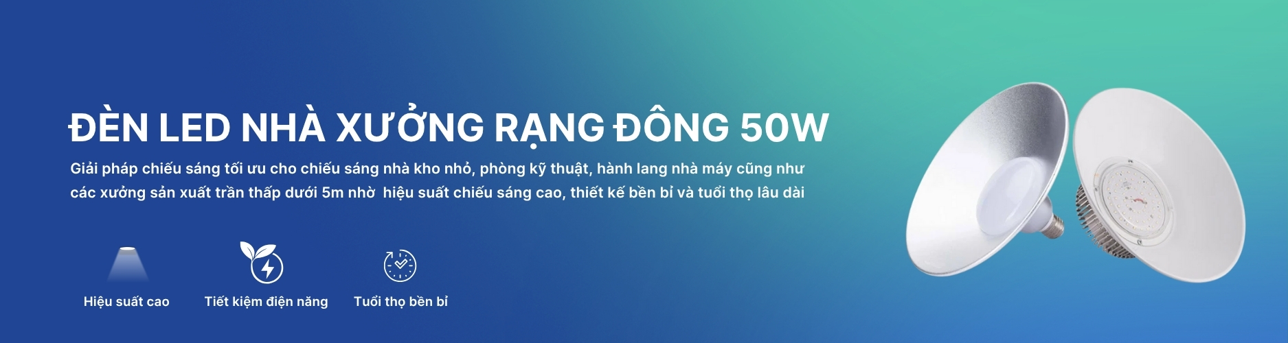 Đèn LED nhà xưởng 50W Rạng Đông Banner