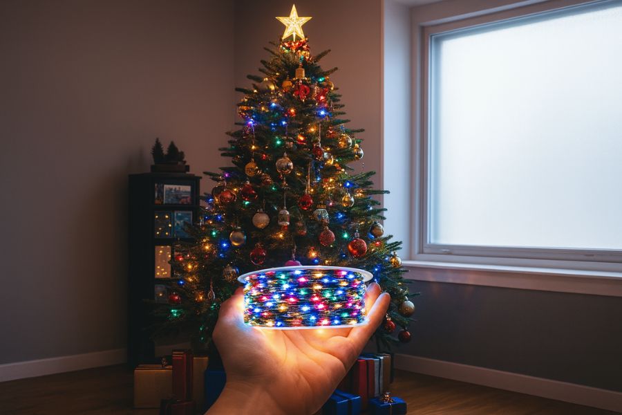 Đèn LED dây trang trí Rạng Đông LD04.RGBW 50m hiệu suất ánh sáng mạnh mẽ, màu sắc đa dạng RGBW