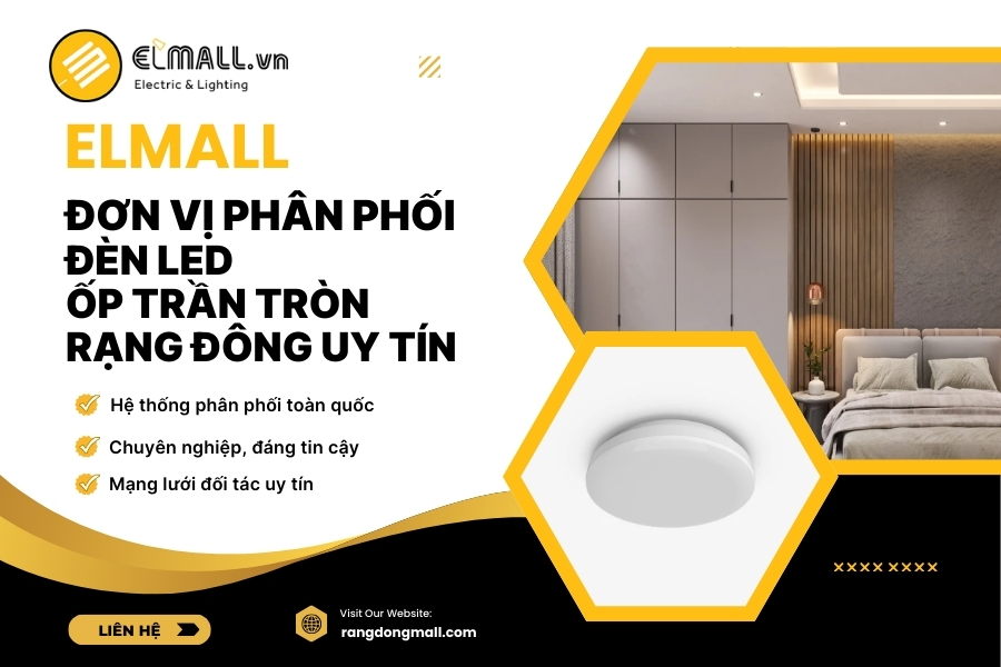 elmall là đơn vị cung cấp đèn led ốp trần tròn uy tín
