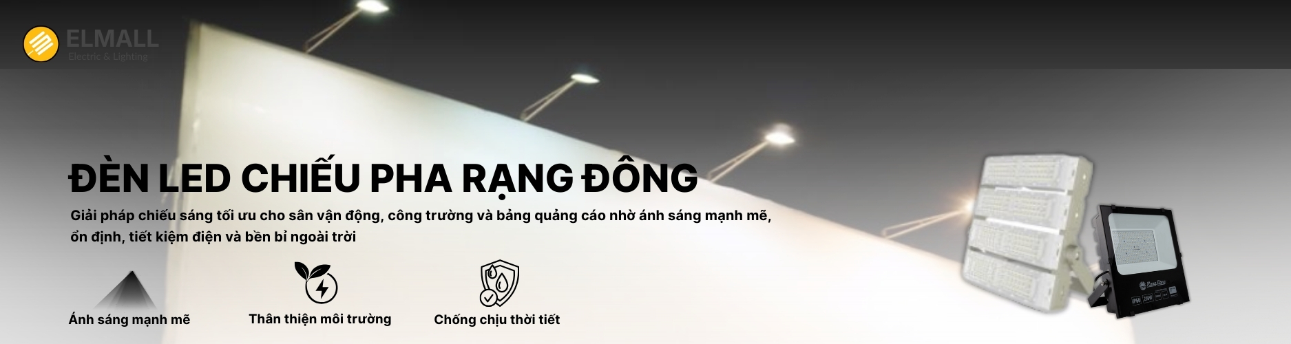 Đèn LED chiếu pha Rạng Đông Banner