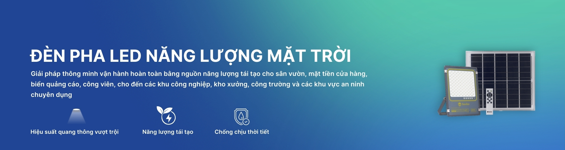 Đèn Pha năng lượng mặt trời Banner