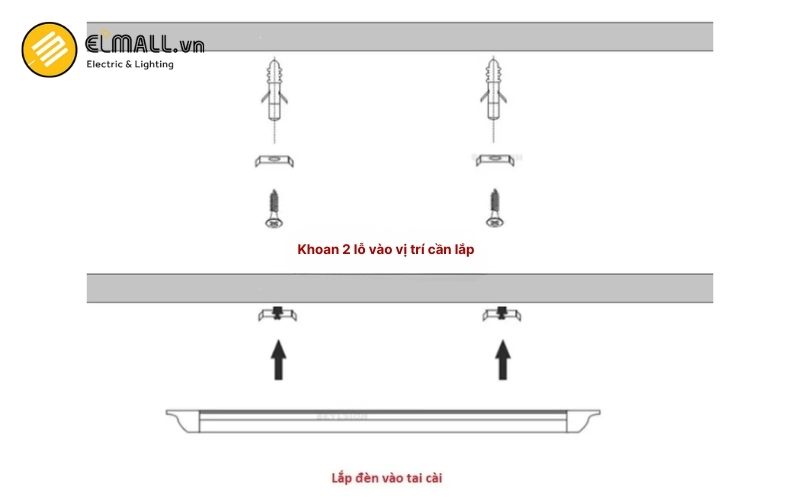 Quy trình lắp đèn LED tuýp bán nguyệt