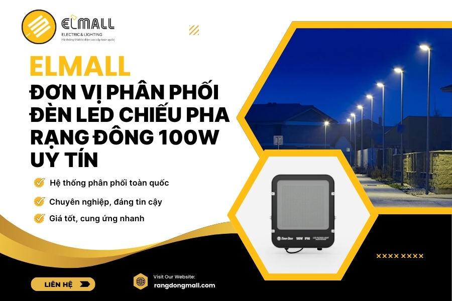 đơn vị phân phối đèn pha led rạng đông 100w